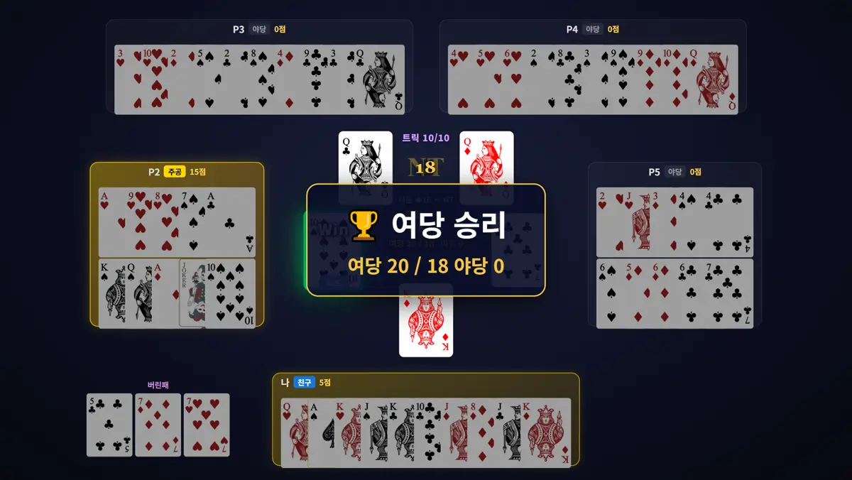 결과 — 20:0 런 장면